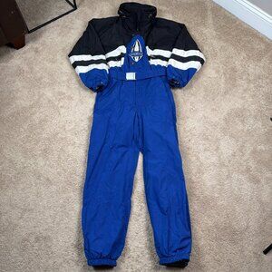 Bogner Snowsuit Mens 42 Blue White Embroidered Vintage 90s Layerlite Ski Sports